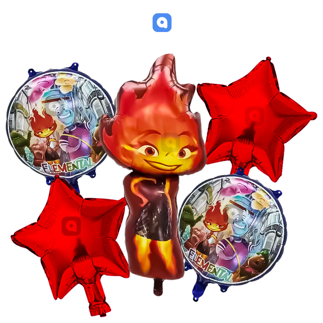 Elemental 5 Pcs Foil Balloon Set | Themed Party Balloons by Ardor.ae