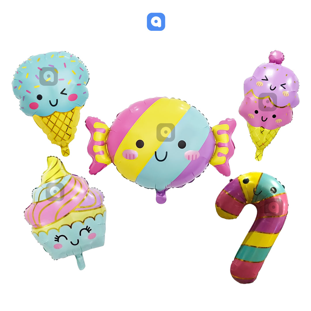 Ice Cream Foil Balloon Set (5 Pcs) by Ardor.ae – Birthday Balloons UAE
