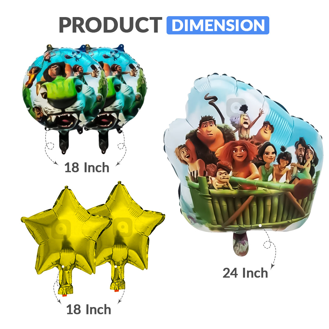 The Croods 5 Pcs Foil Balloon Set | Themed Party Balloons by Ardor.ae