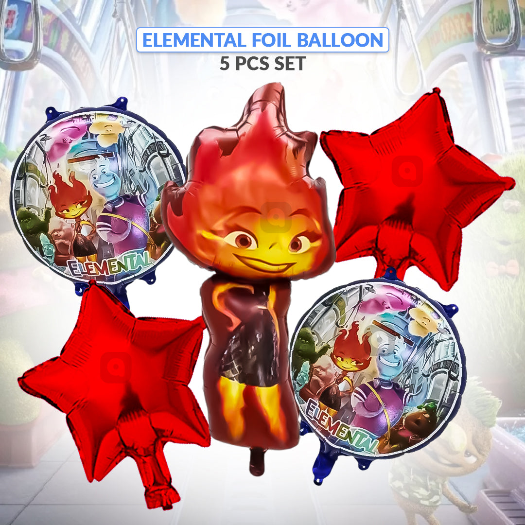 Elemental 5 Pcs Foil Balloon Set | Themed Party Balloons by Ardor.ae