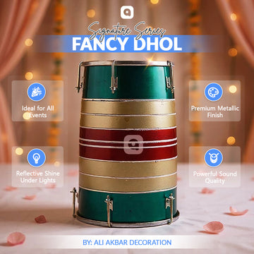 Fancy Wooden Dhol – Traditional Wedding Musical Instrument for Mehndi, Mayoun & Cultural Events in UAE