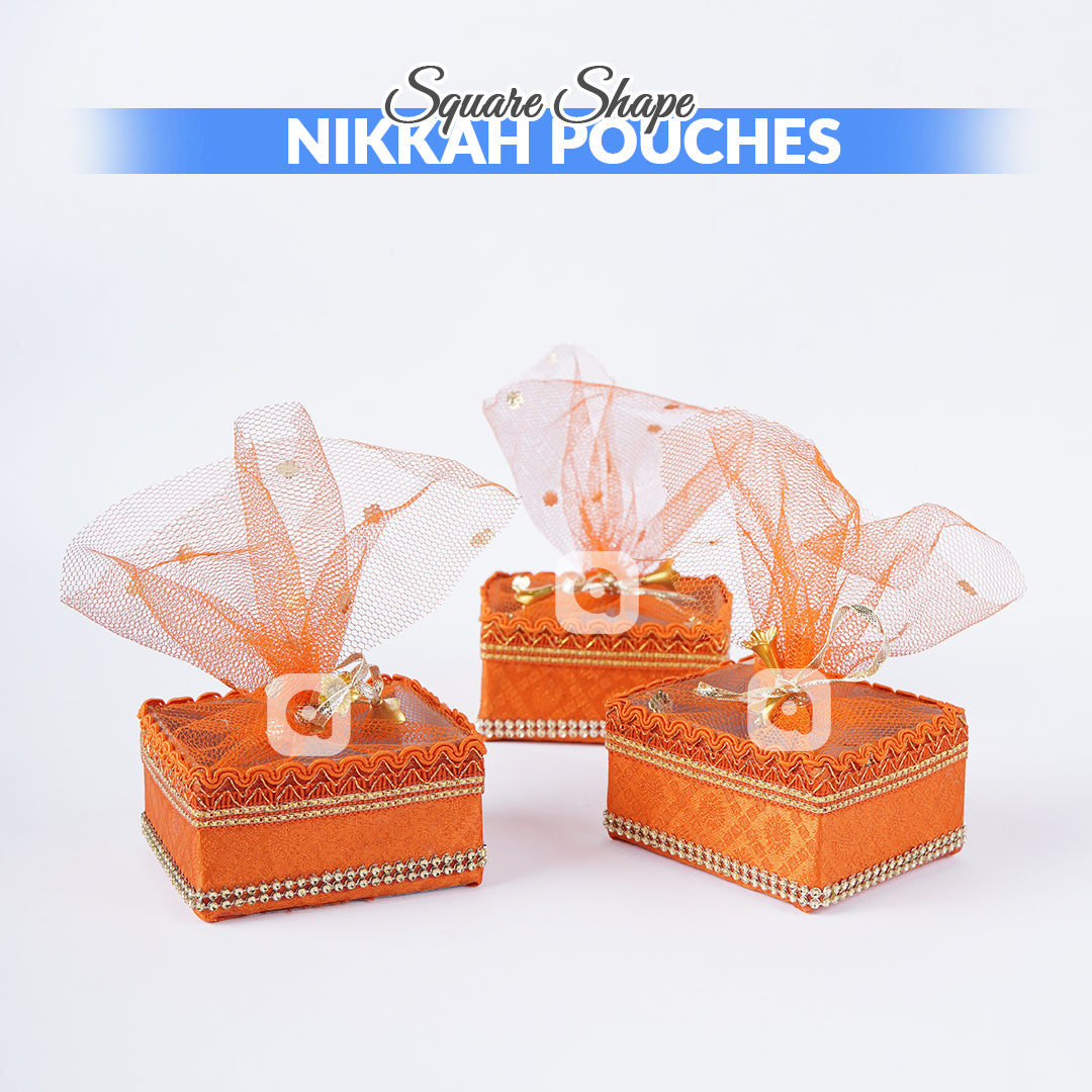 Pack of 10 - Square Shaped Nikkah Pouches