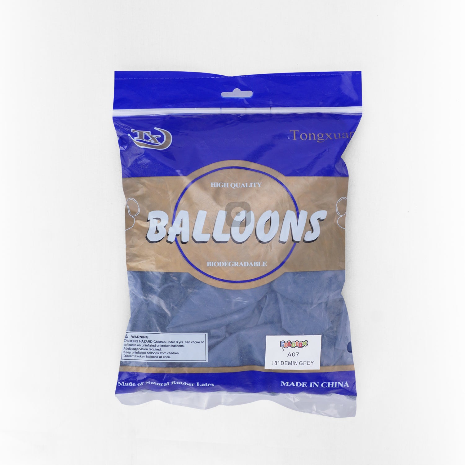 Pack of 50 - Demin Grey 18 Inch Latex Balloon - Ardor