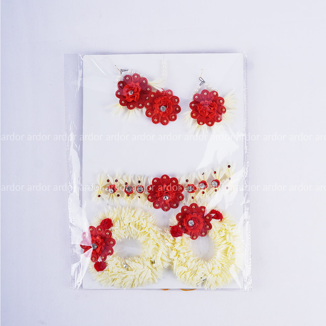 Artificial Flower Jewellery Set for wedding with Gajray - Ardor UAE