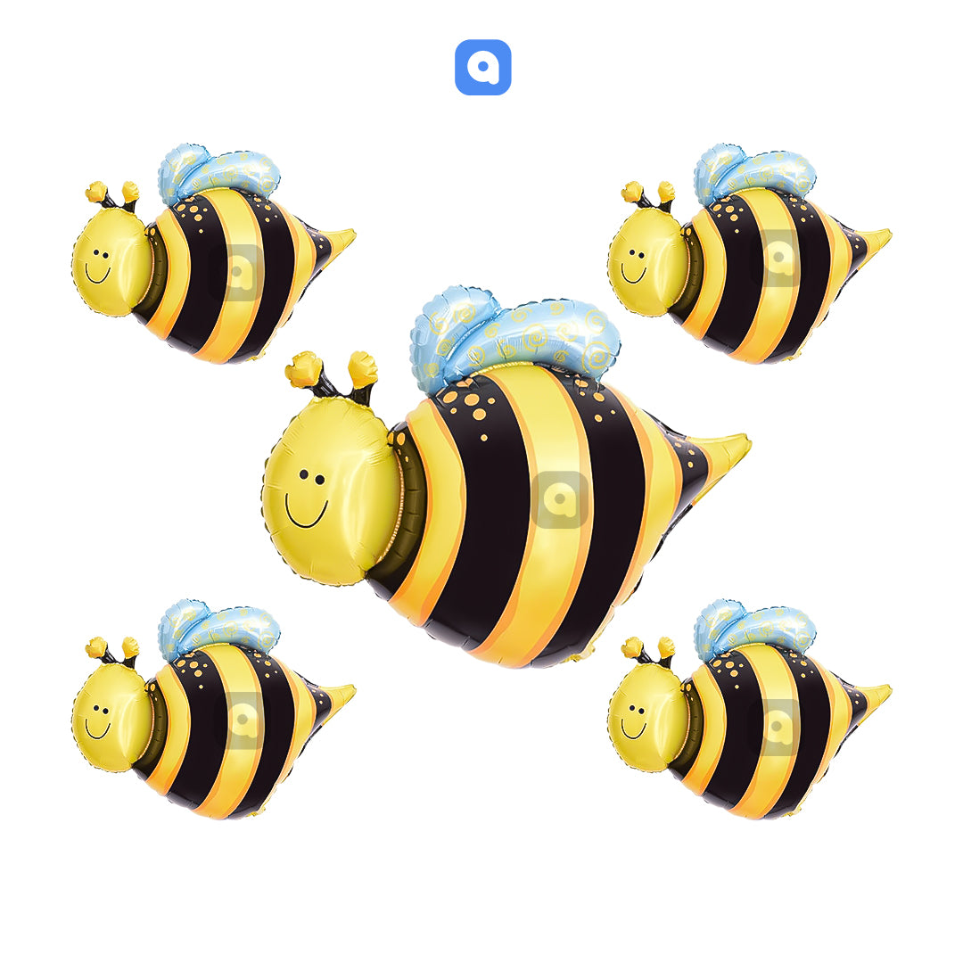 Honey Bee Foil Balloon Set (5 Pcs) – Baby Shower Balloons UAE