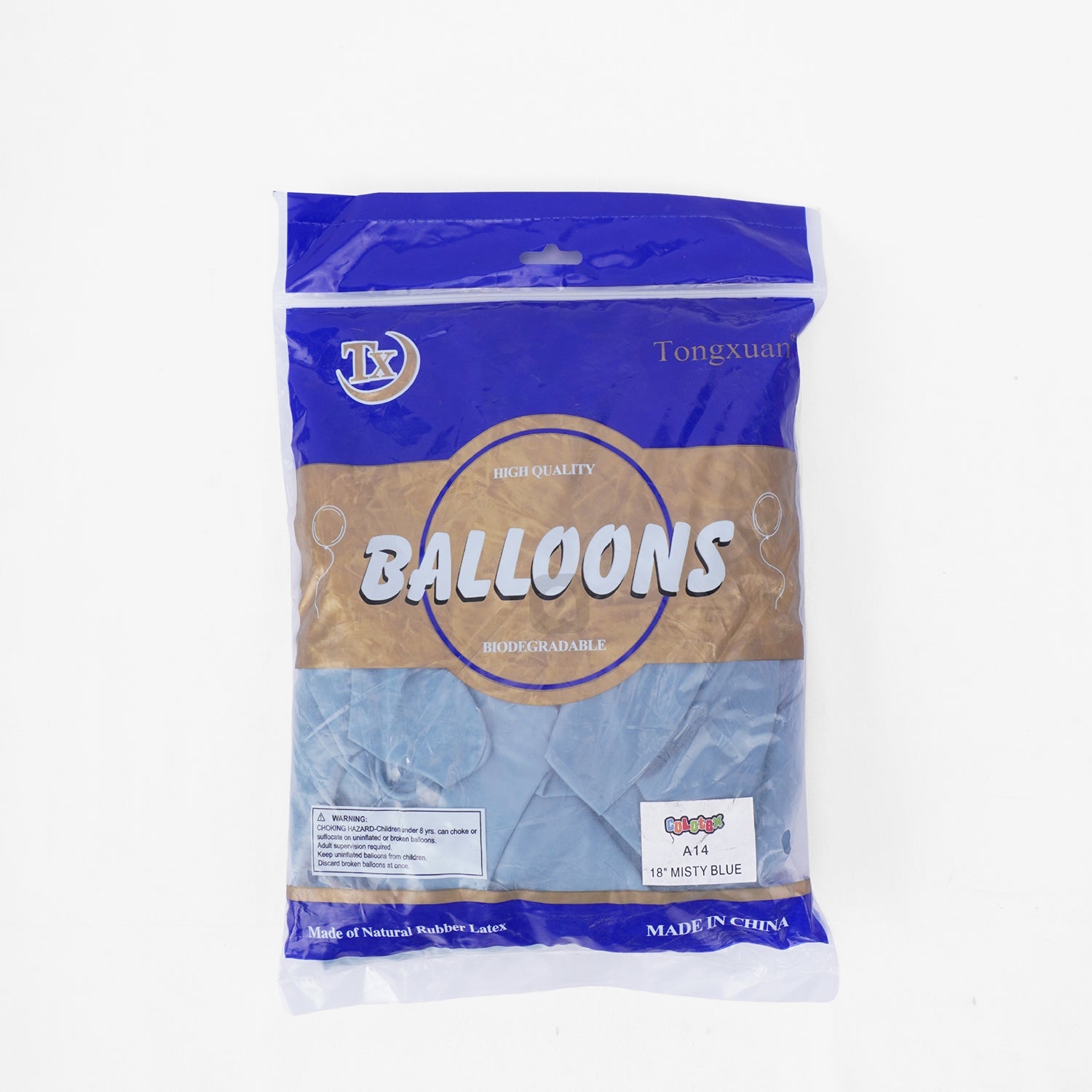 Pack of 50 - Misty Blue 18 Inch Latex Balloon - Ardor
