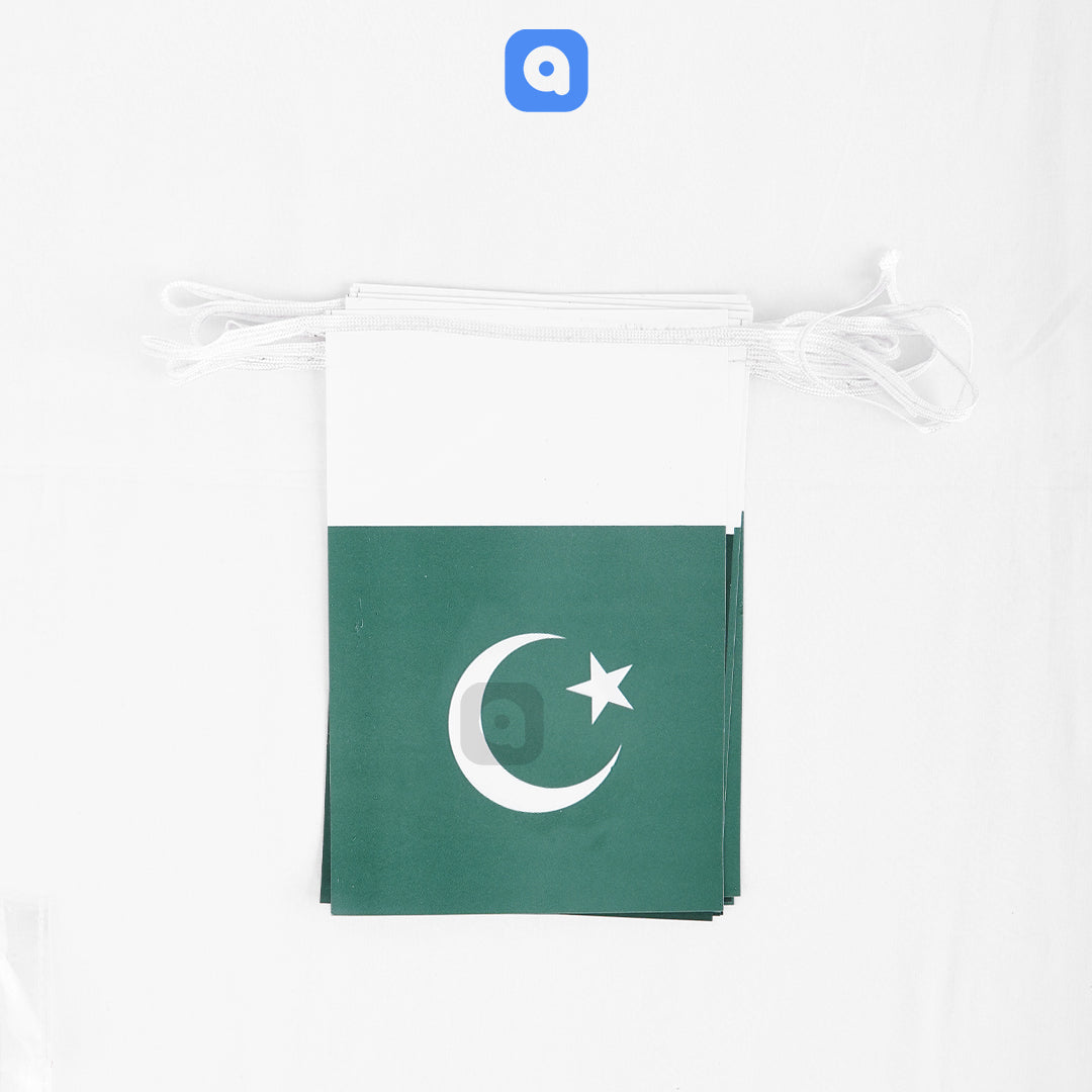 Pack of 100 – Pakistan Flag Buntings for 14 August & National Events - Ardor UAE