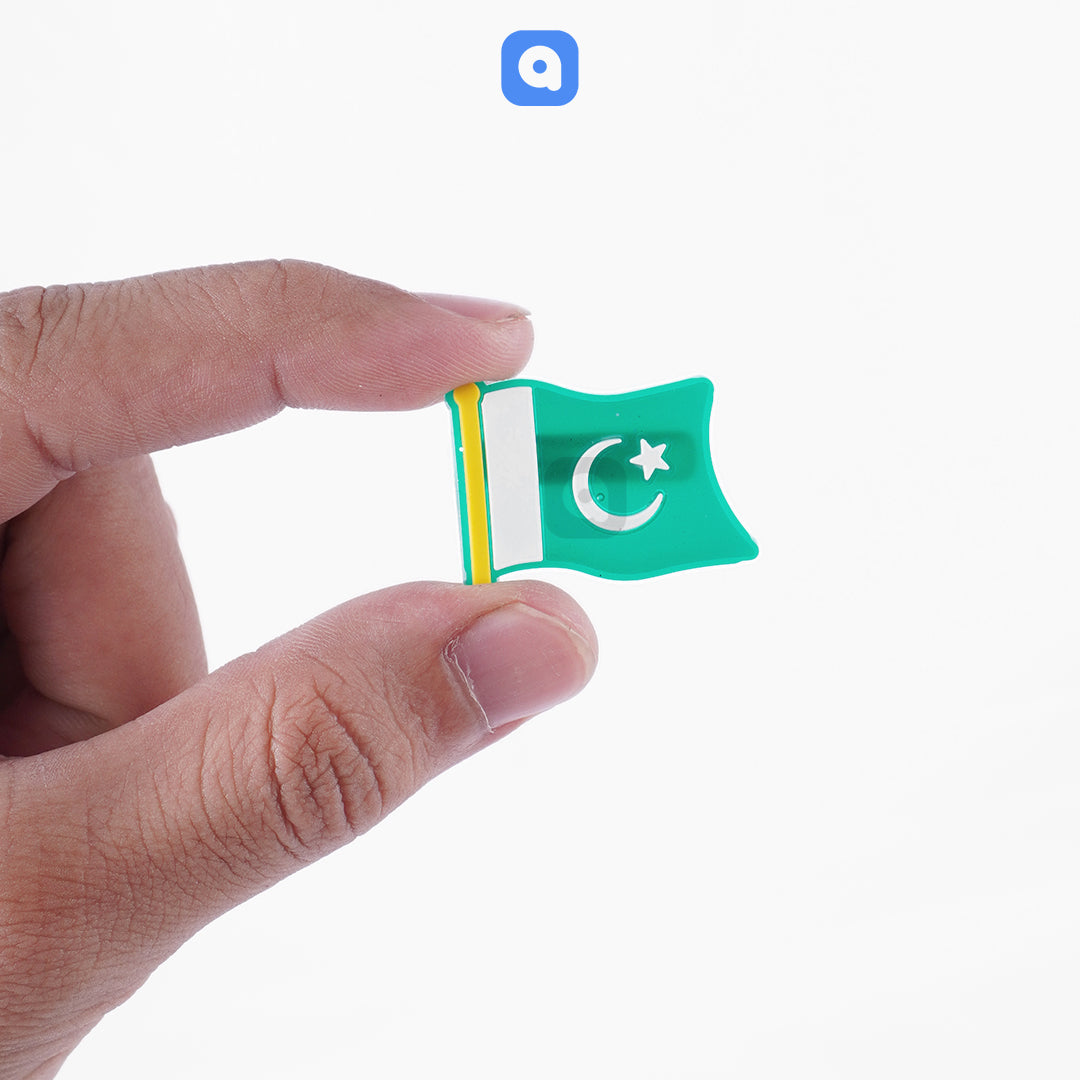 Pack of 24 - Rubber Pakistan flag Badges