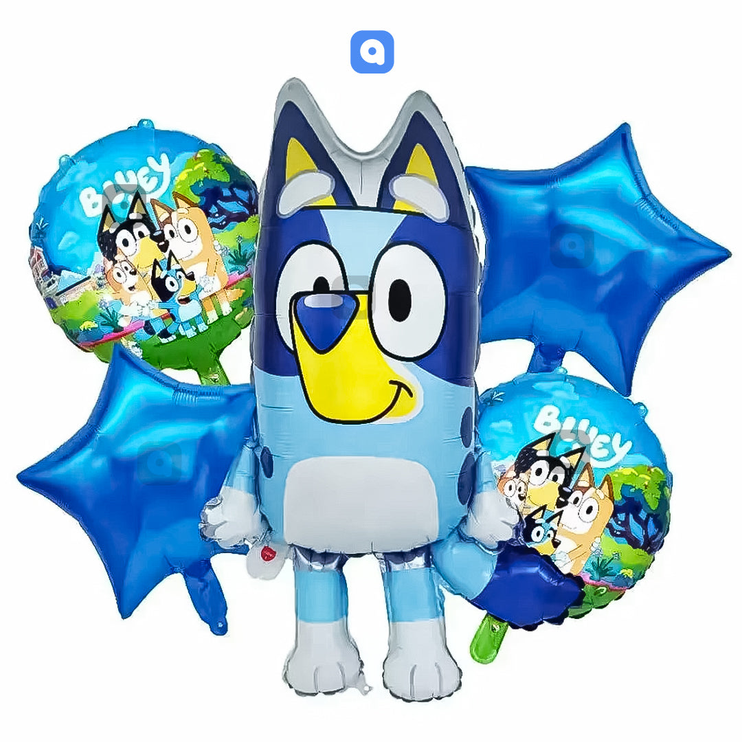 Bluey Foil Balloon Set (5 Pcs) by Ardor.ae – Birthday Balloons UAE