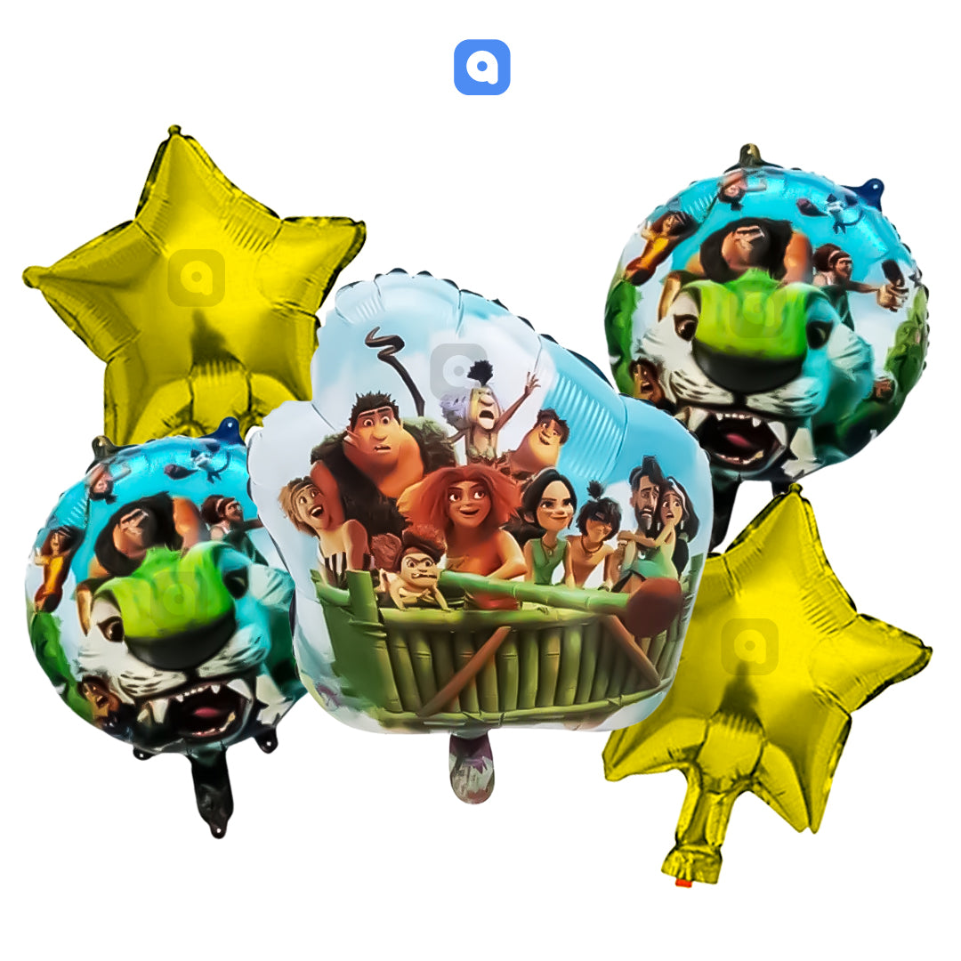 The Croods 5 Pcs Foil Balloon Set | Themed Party Balloons by Ardor.ae