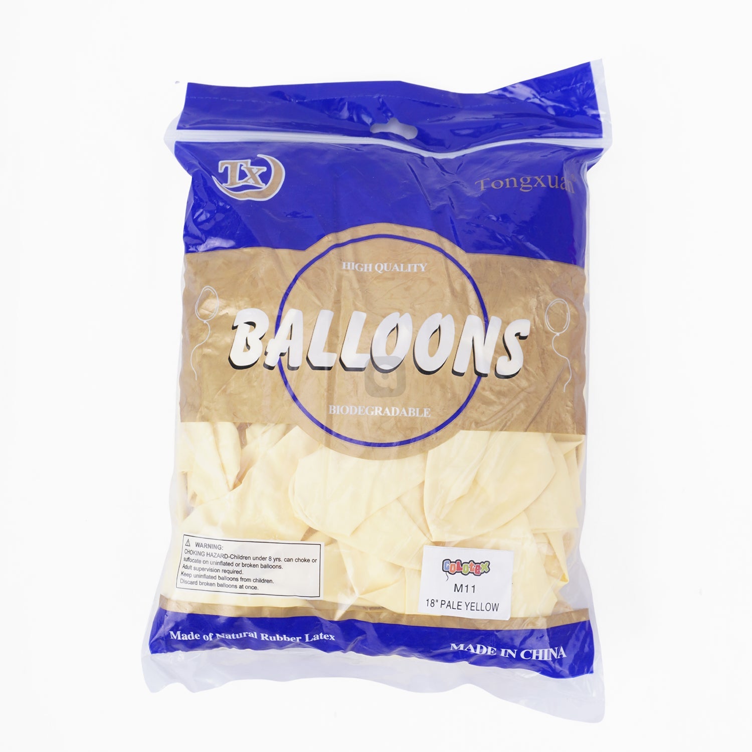 Pack of 50 - Pale Yellow 18 Inch Latex Balloon - Ardor