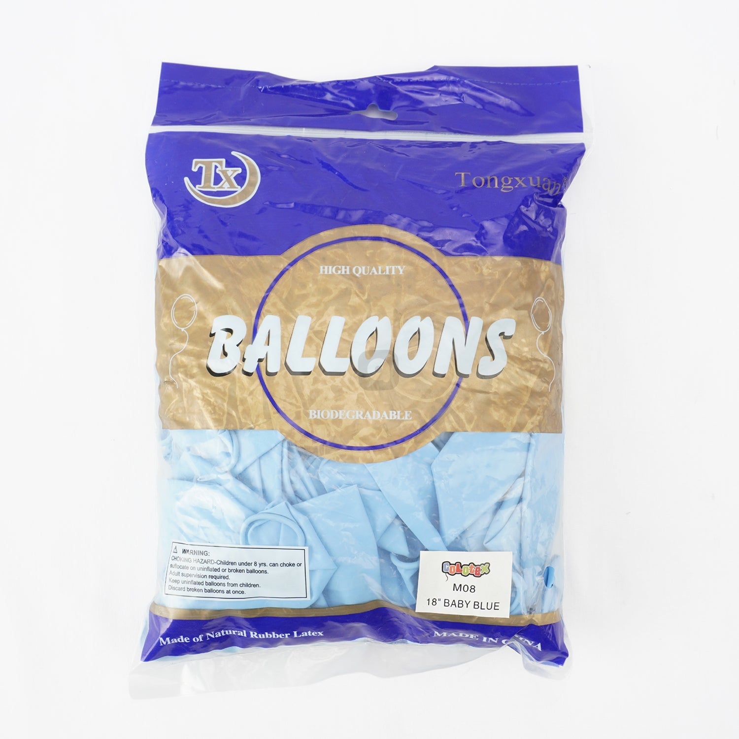 Pack of 50 - Baby Blue 18 Inch Latex Balloon - Ardor