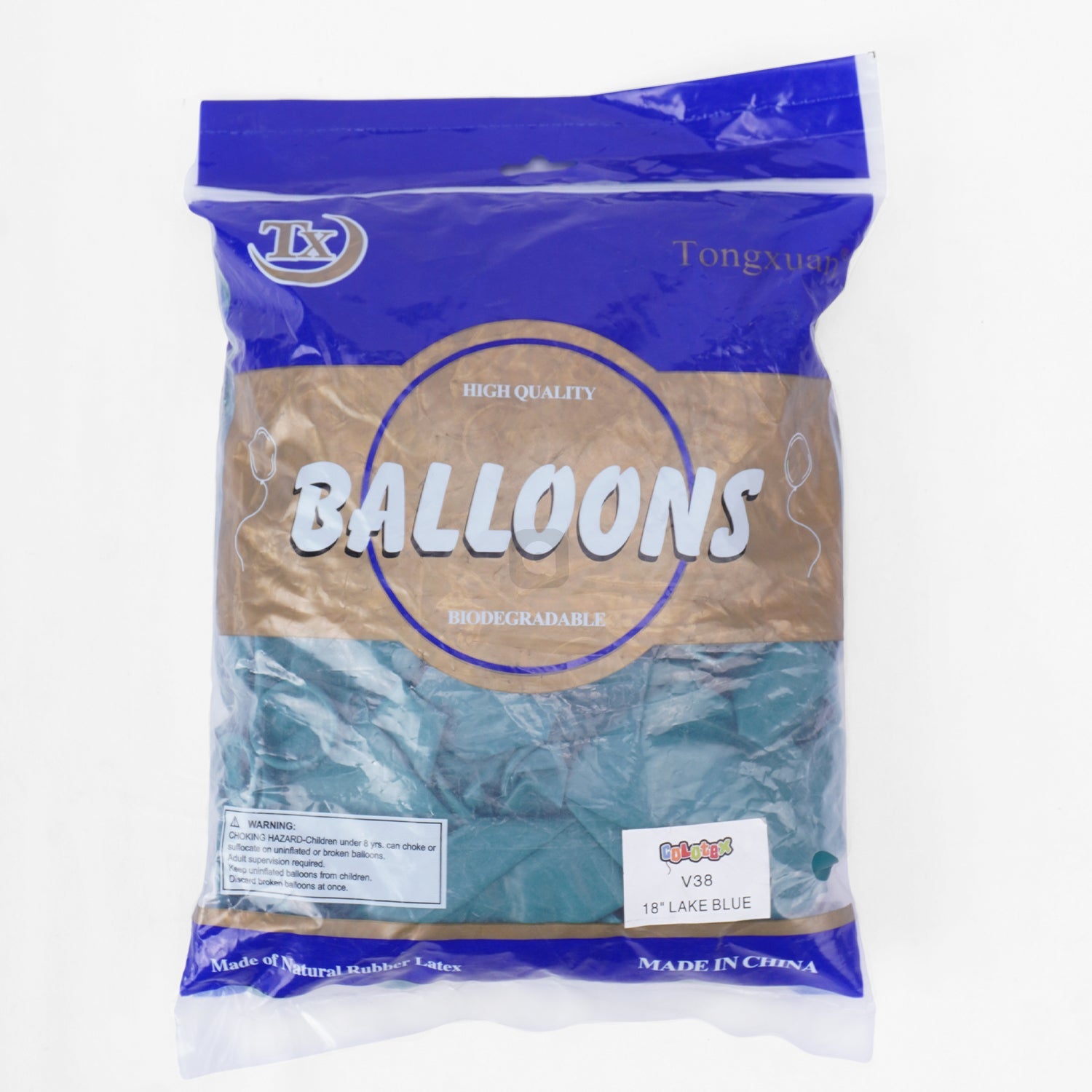 Pack of 50 - Lake Blue 18 Inch Latex Balloon - Ardor