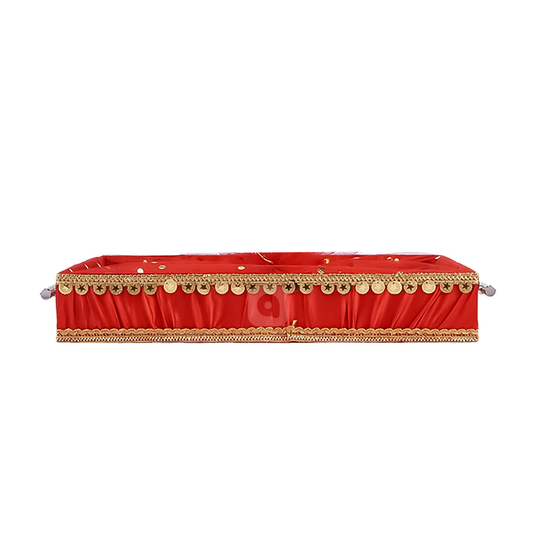 Set of 3 - Red Fabric Satin Trays Set – Decorative Display & Wedding Trays