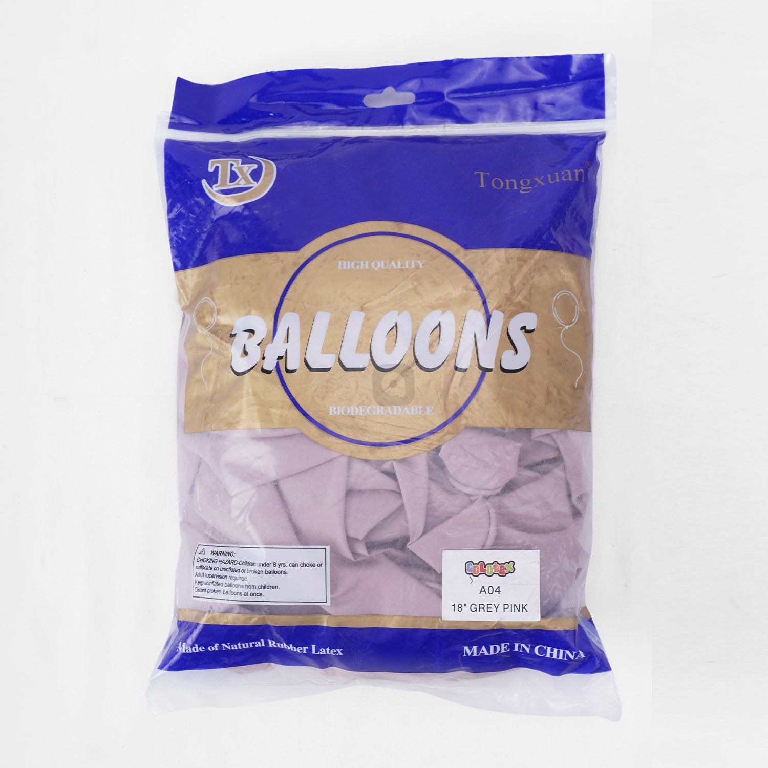 Pack of 50 - Grey Pink 18 Inch Latex Balloon - Ardor