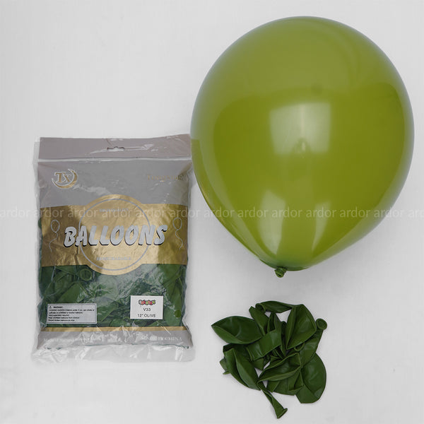 Pack of 100 Olive green latex Balloon - Ardor UAE