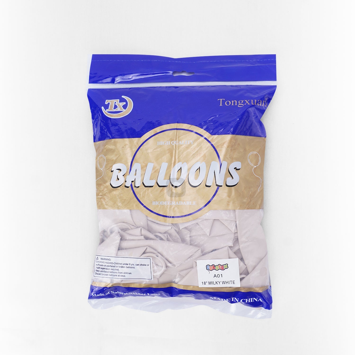 Pack of 50 - Milky White 18 Inch Latex Balloon - Ardor