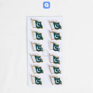 Pack of 12 - 14th August Badges - Pakistan Flag Badges - Ardor UAE