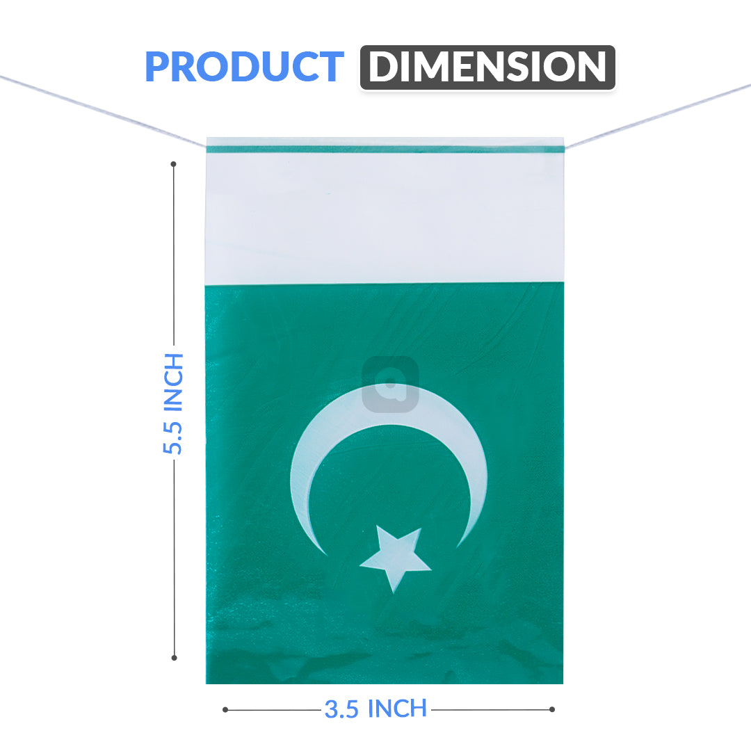 Pack of 100 – Pakistan Flag Buntings for 14 August & National Events - Ardor UAE