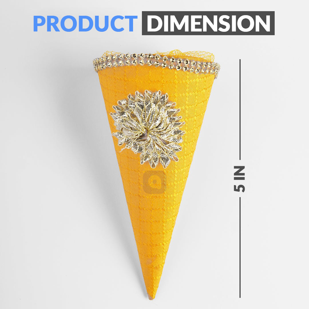Cone Shape Nikkah Pouches – Multi Colors | 5-Inch Fabric Gift Bags for Nikkah, Mehndi & Wedding Favors Shadi, Nikkah Mubarak