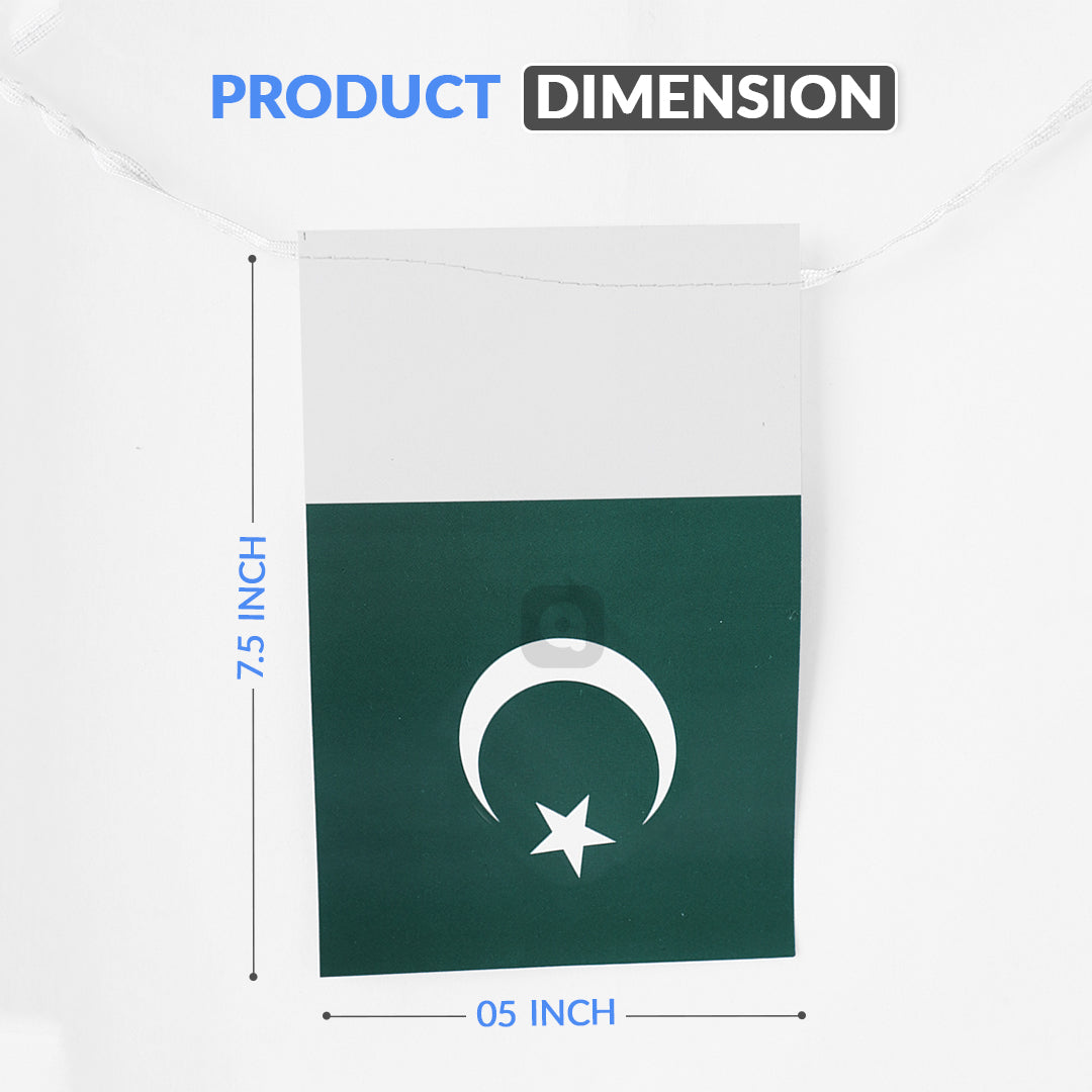 Pack of 100 – Pakistan Flag Buntings for 14 August & National Events - Ardor UAE