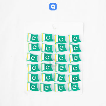 Pack of 24 - Rubber Pakistan flag Badges