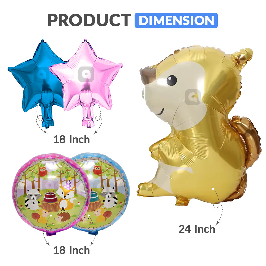 Squirrel Foil Balloon Set (5 Pcs) by Ardor.ae – Forest Theme Balloons UAE