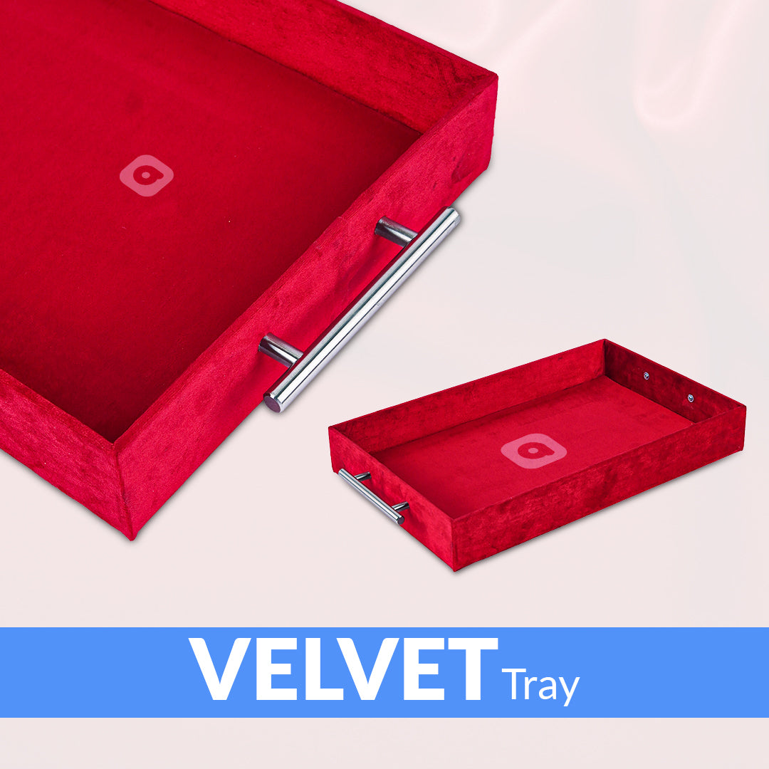 Set of 2 - Luxury Velvet Basket Tray Set for Wedding & Engagement Gifts – Ardor UAE
