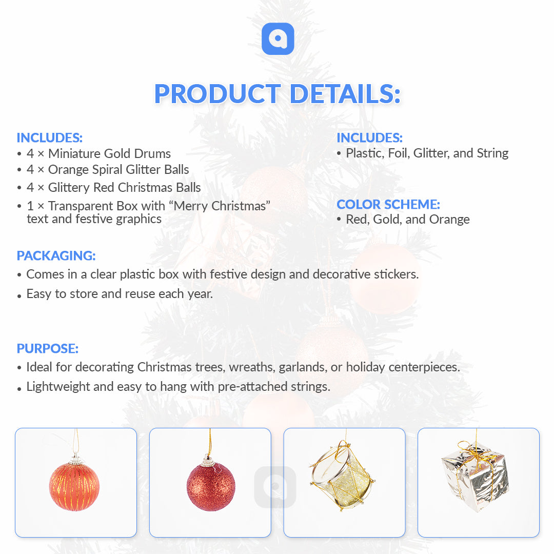 🎄 Christmas Tree Decoration Ornament Set