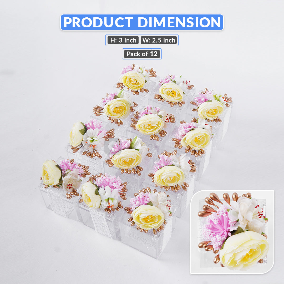 Pack of 12 – Acrylic Nikkah Bid Boxes for Wedding & Engagement Events
