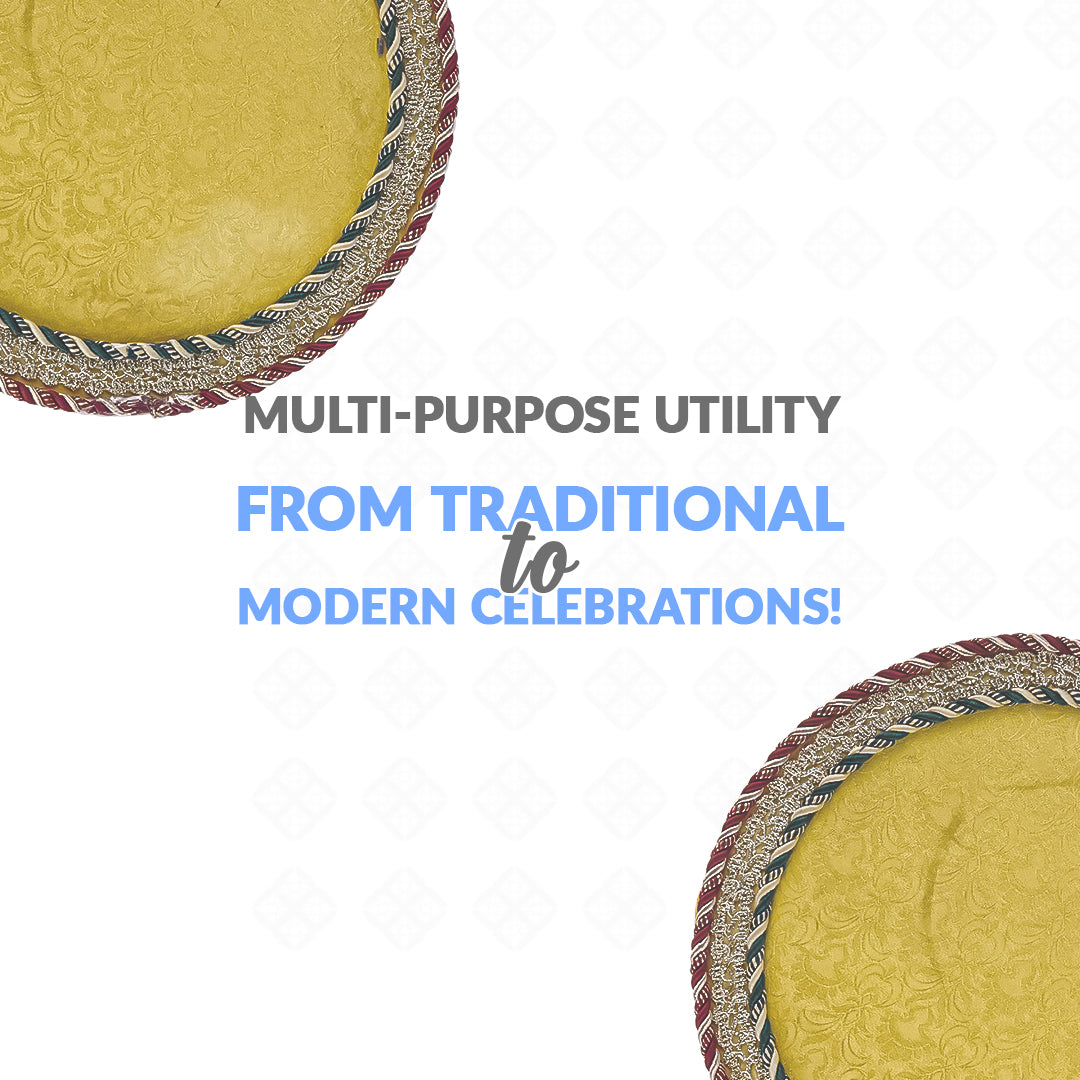 Round Shape Decorated Tray for Mehndi, Mayoun - Ardor UAE