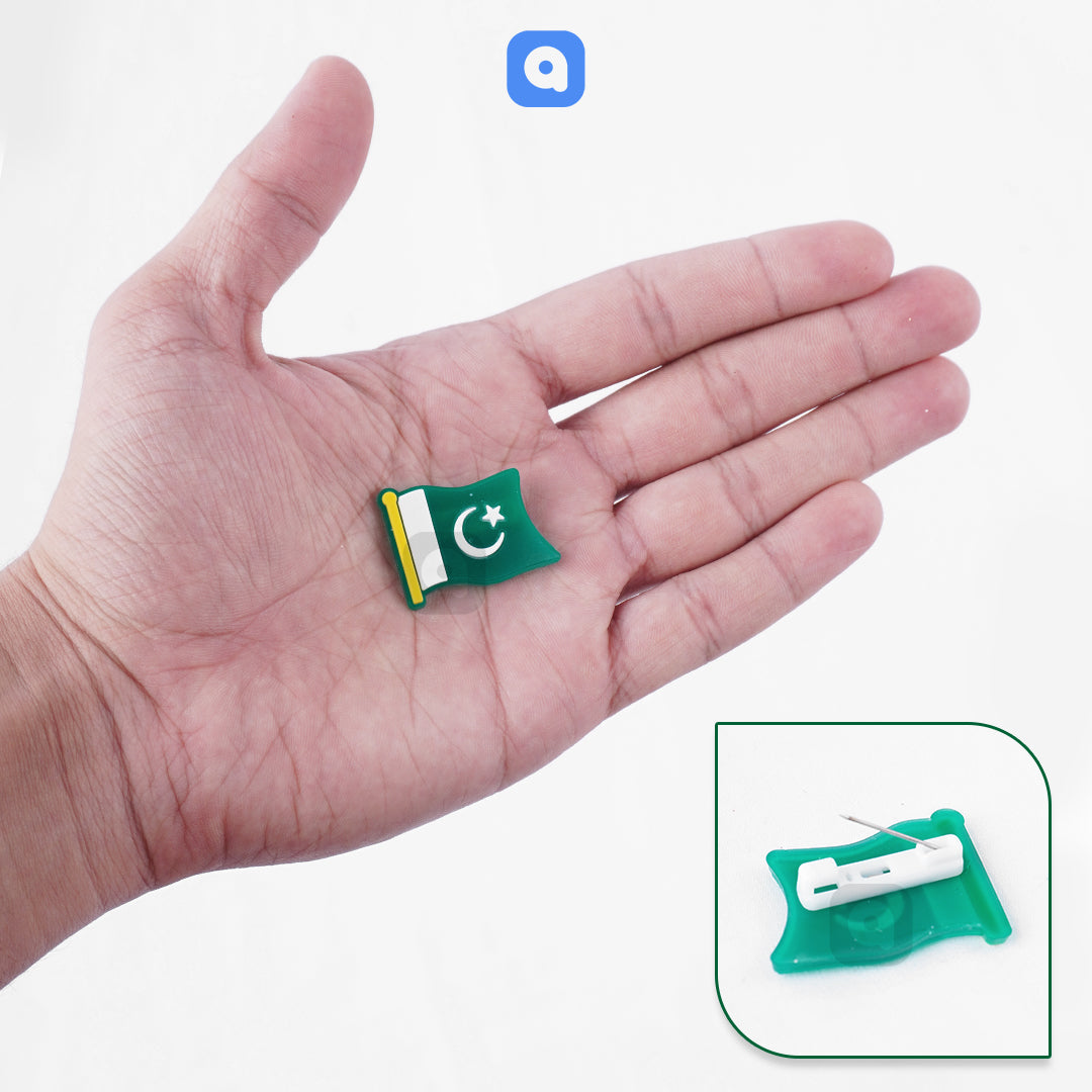 Pack of 24 - Rubber Pakistan flag Badges