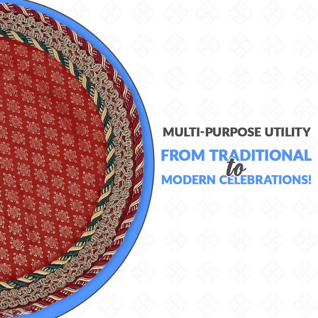 Round Shape Decorated Tray for Mehndi, Mayoun - Ardor UAE