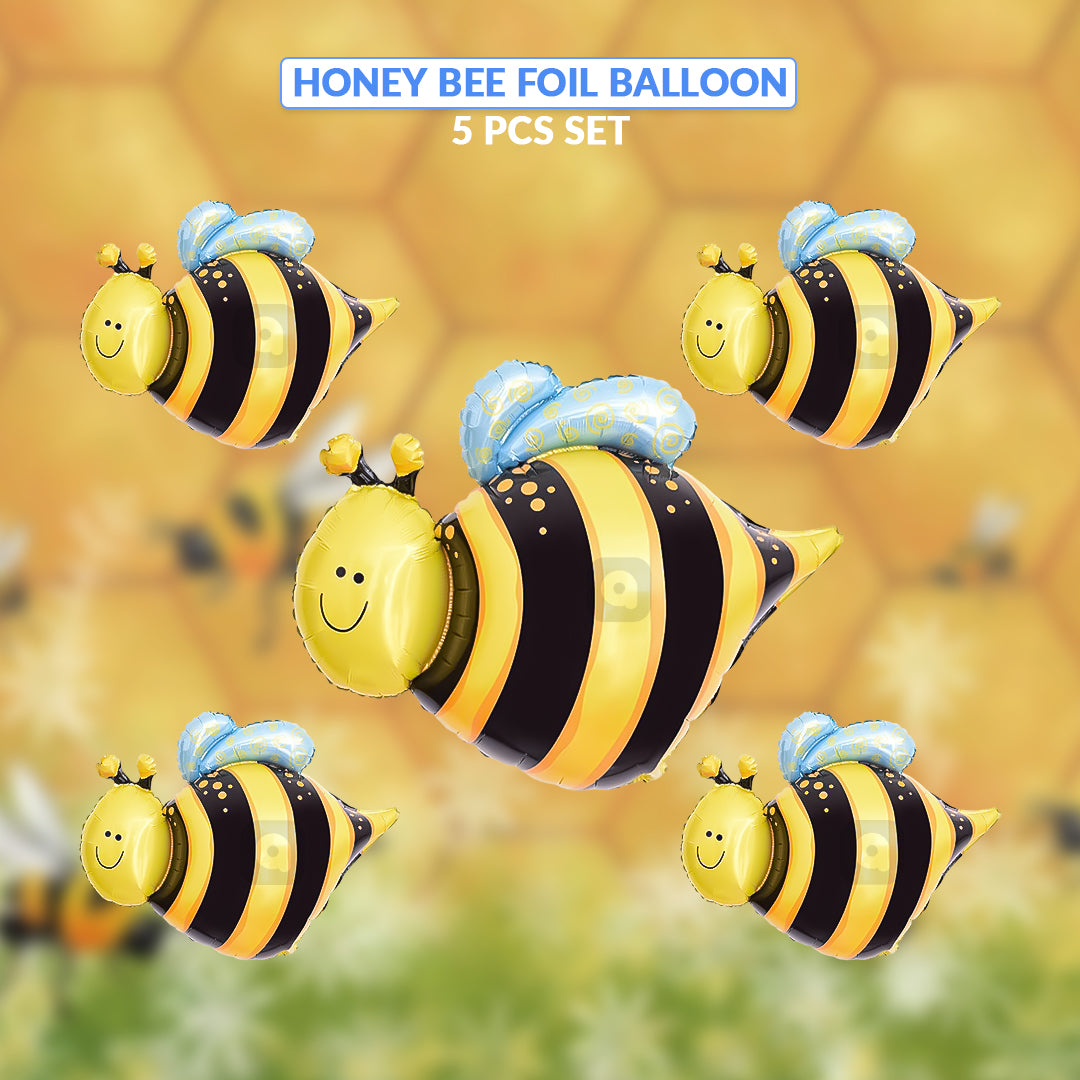 Honey Bee Foil Balloon Set (5 Pcs) – Baby Shower Balloons UAE