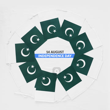 Pack of 100 – Pakistan Flag Buntings for 14 August & National Events - Ardor UAE