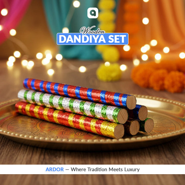 6 Pcs Dandiya Set – Traditional Dance Sticks for Garba & Mehndi Celebrations | Ardor UAE