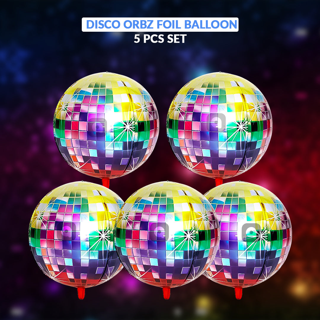 Disco Orbz Foil Balloon Set (5 Pcs) – Party Balloons UAE