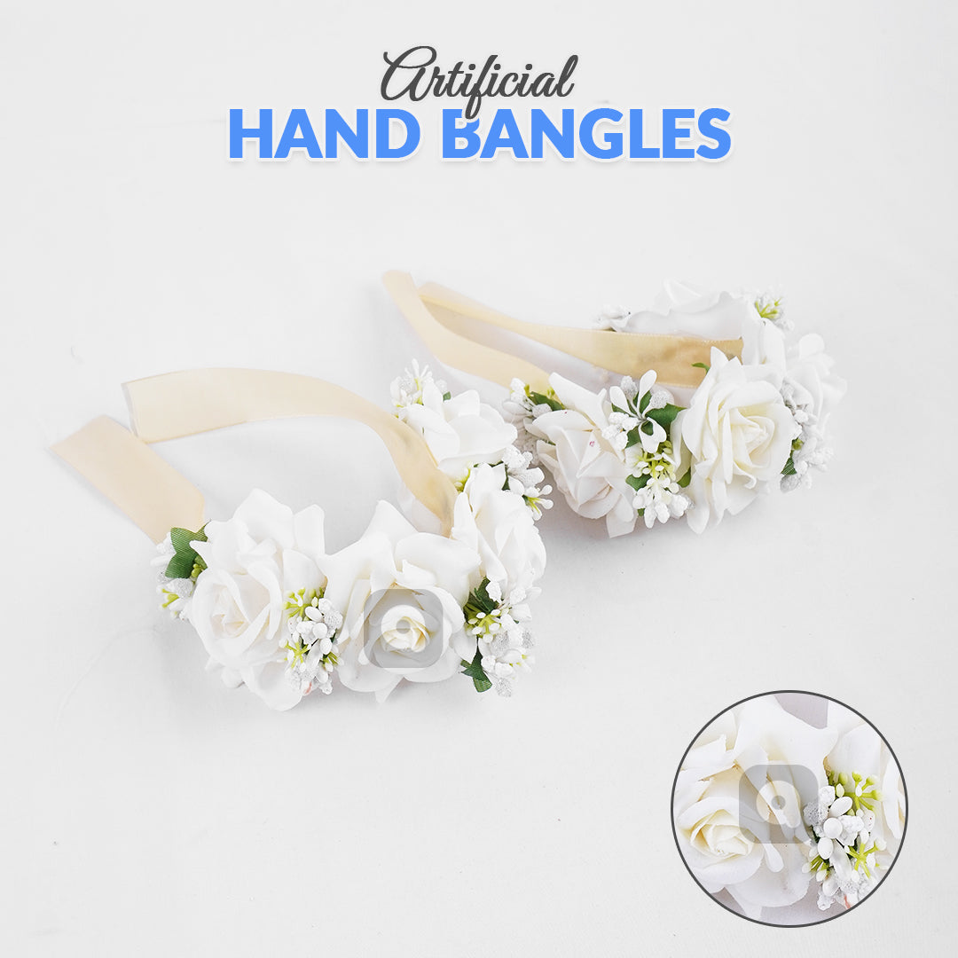 Pair of Artificial Hand Bangles – Red & White Color - Ardor UAE