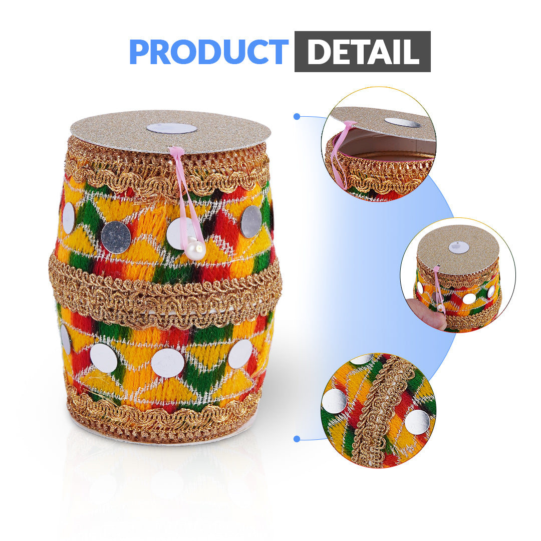 Pack of 25 - Dhol Design Nikkah Pouches – Assorted Colors Gift Bags – Ardor UAE