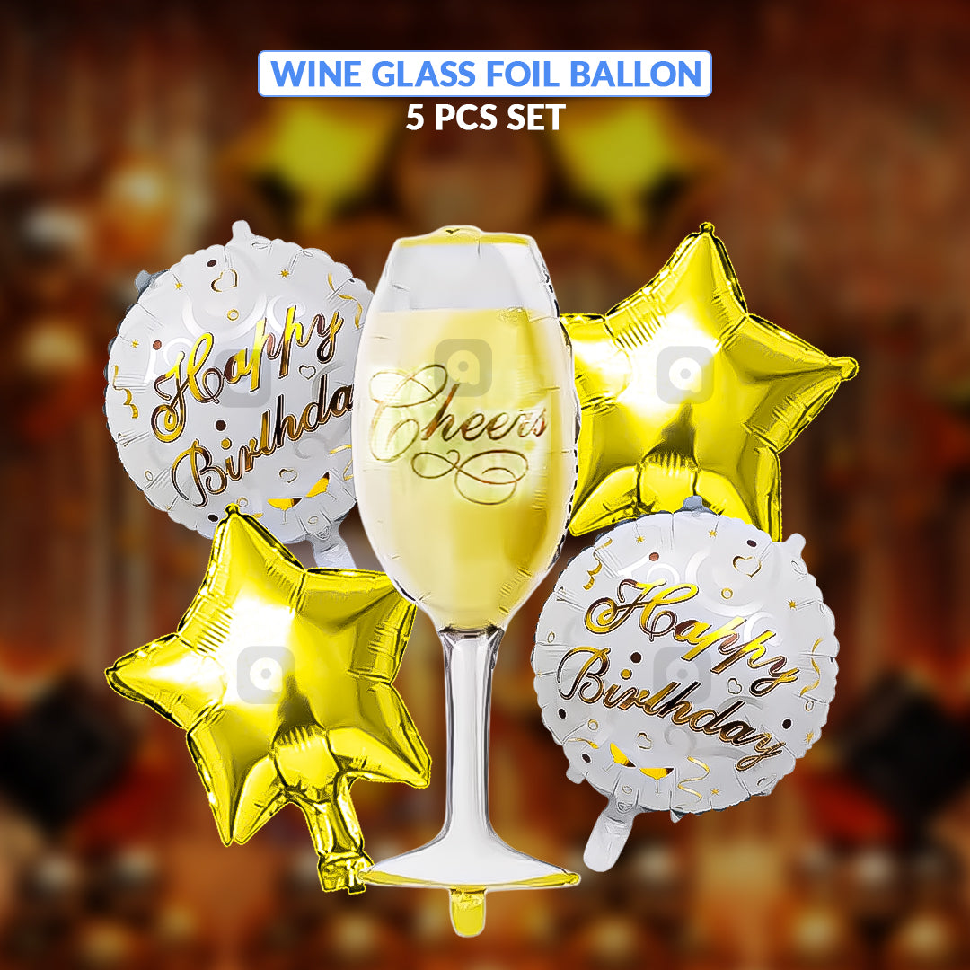 Wine Glass Foil Balloon Set – Premium Party Decoration for Celebrations, Birthdays & Events