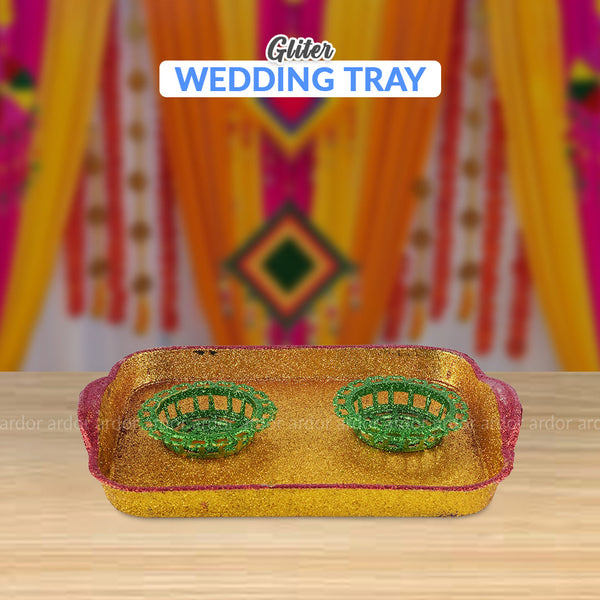 Glitter Wedding Tray 2 Piali/cup for Rasm-e-hina - Ardor UAE