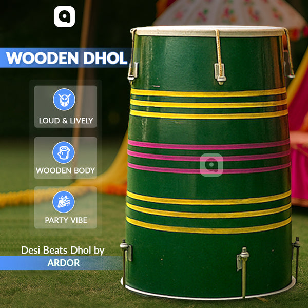 Simple Dhol – Traditional Musical Instrument for Mehndi, Mayoun, Wedding & Cultural Events in UAE