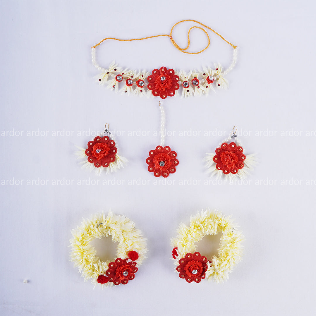 Artificial Flower Jewellery Set for wedding with Gajray - Ardor UAE