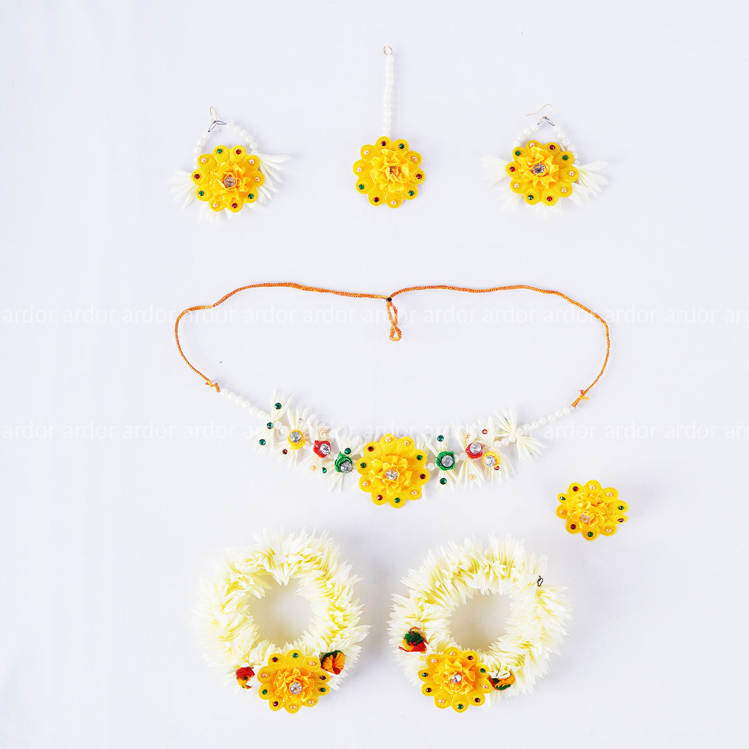 Artificial Flower Jewellery Set for wedding with Gajray - Ardor UAE