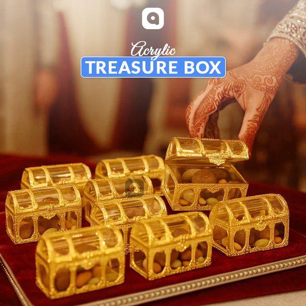 Pack of 12 – Acrylic Treasure Boxes for Wedding & Party Favors