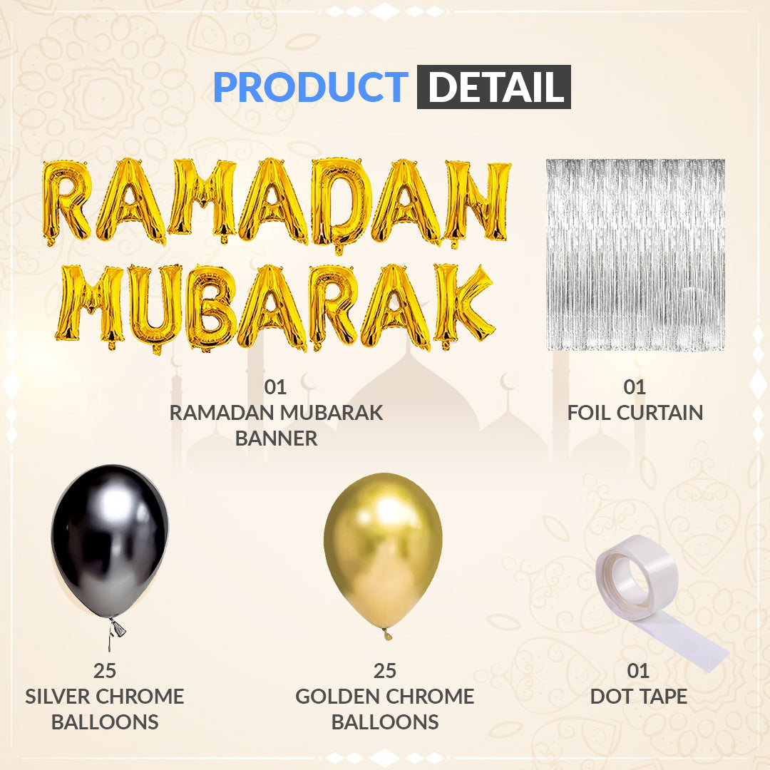 Golden & Black Ramadan Balloon Kit Bundle