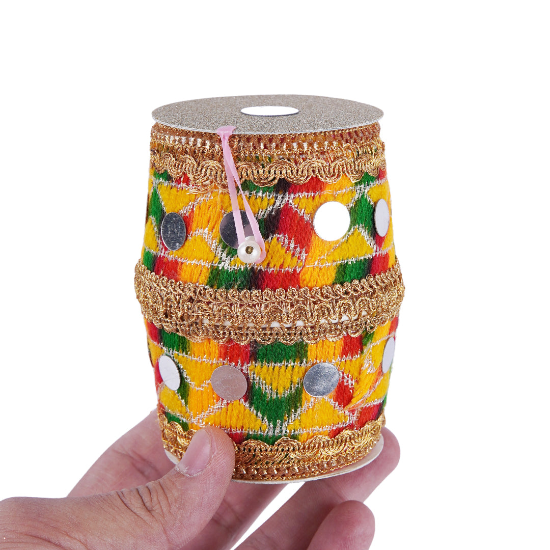 Pack of 25 - Dhol Design Nikkah Pouches – Assorted Colors Gift Bags – Ardor UAE