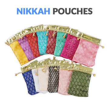 Multi Colors Jamawar fabric Pouches for Nikkah & Wedding - Ardor UAE