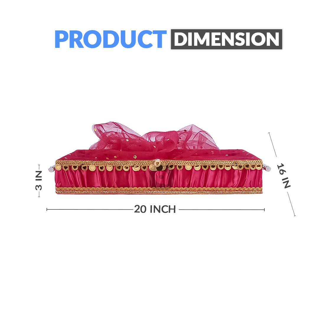 Set of 3 - Hot Pink Fabric Satin Trays Set – Decorative Display & Wedding Trays