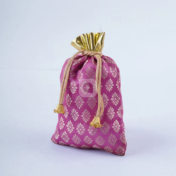 Pack of 50 Multi Color Jamawar Fabric Nikkah Pouches